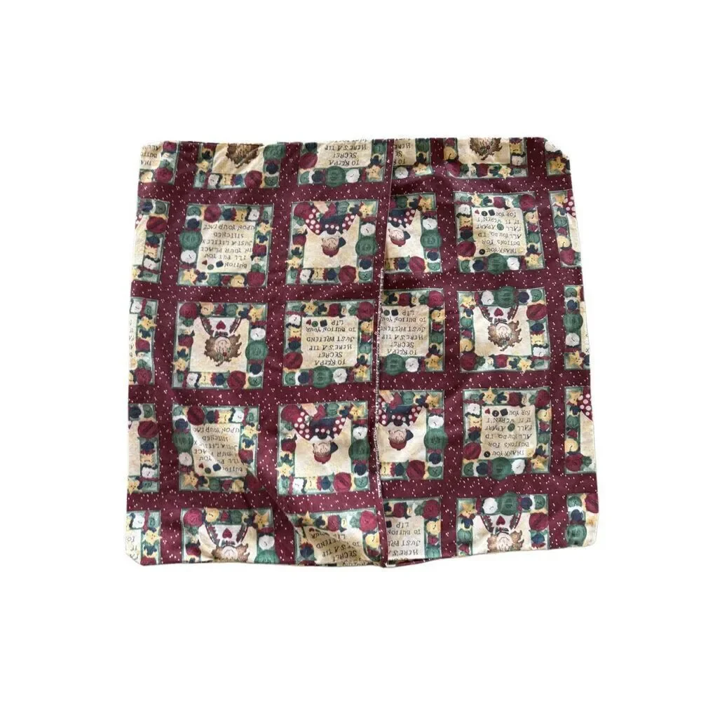 Raggedy Ann 90s cotton pillowcase single cover burgundy vintage